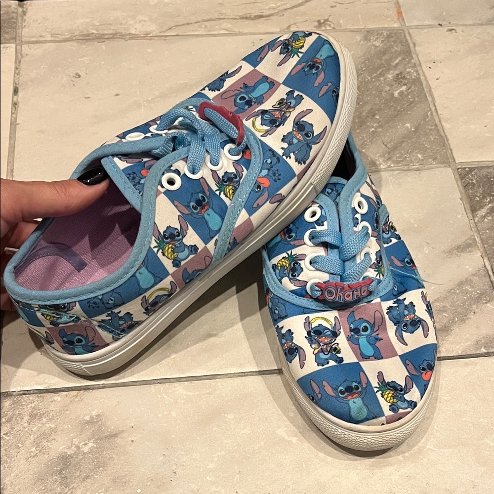 Disney Blue and White Stitch Sneakers